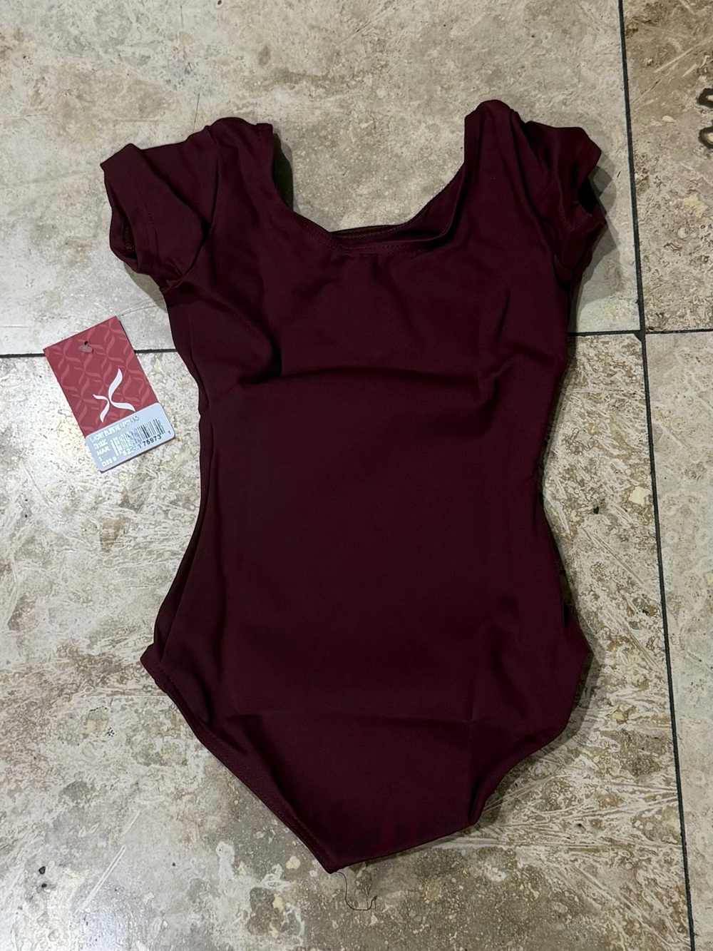 Capezio Kids Cap Sleeve One-Piece Leotard in Burgundy